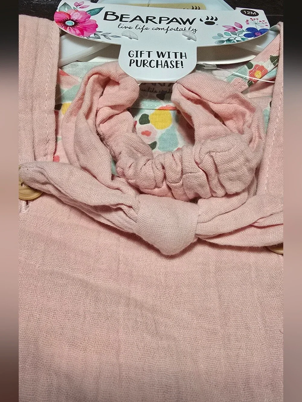 BearPaw Pink Floral Dress & Matching Headband Set